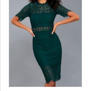 Lulus remarkable forest green dress